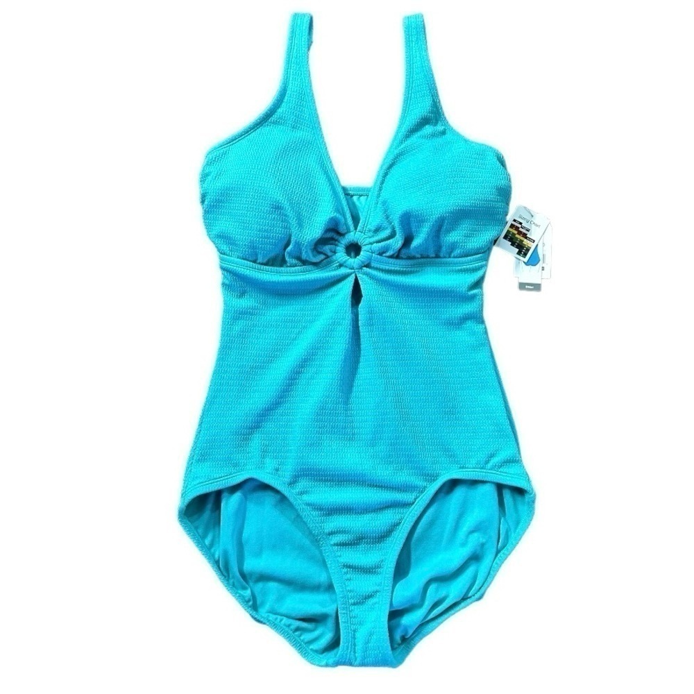 TIME & TRU, NWT, WOMENS, 1 PIECE SWIMSUIT. TURQUOISE COLOR. SIZE 1X(16W-18W)